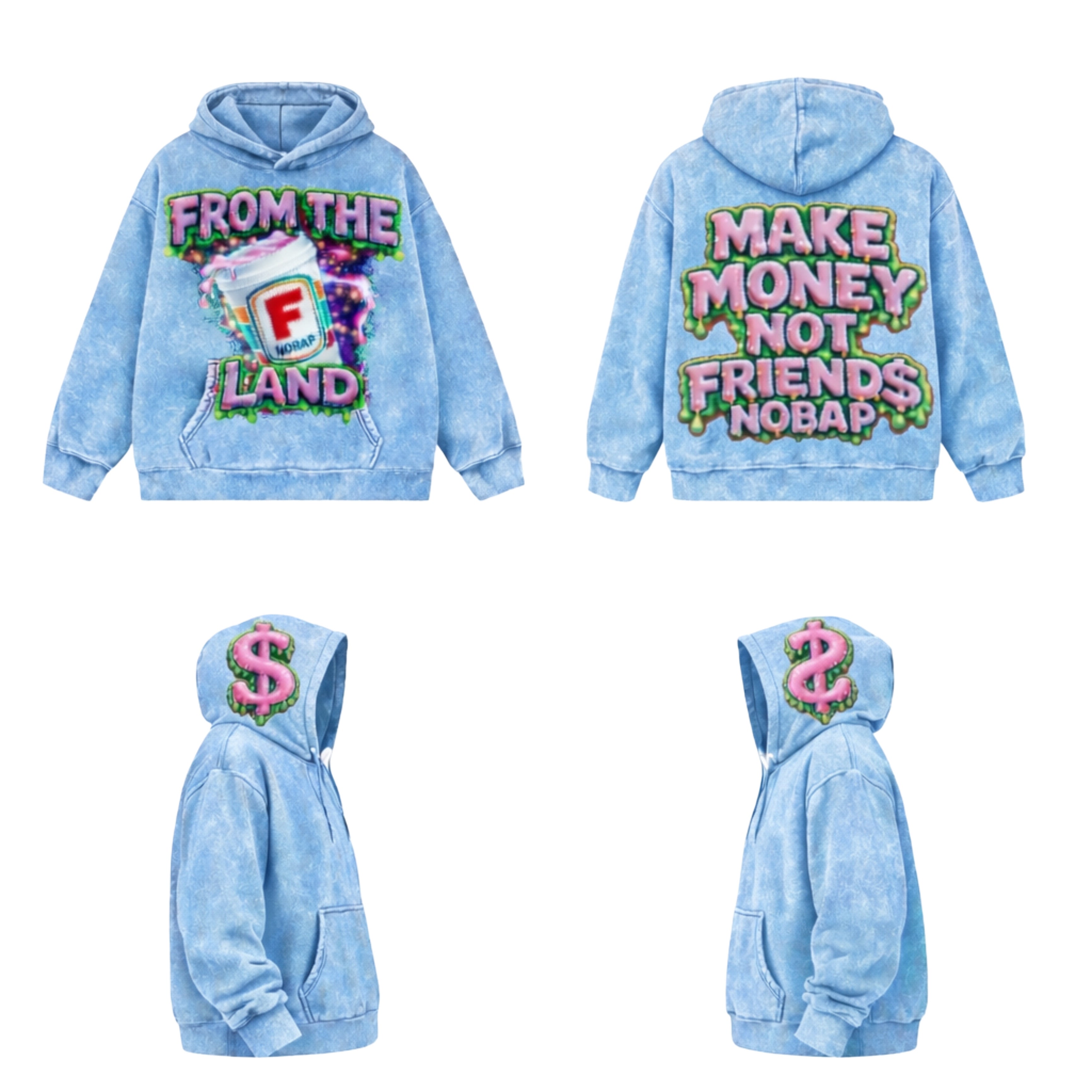 MAKE MONEY NOT FRIEND$ NO BAP - FTLXNOBAP BABY BLUE COLLAB