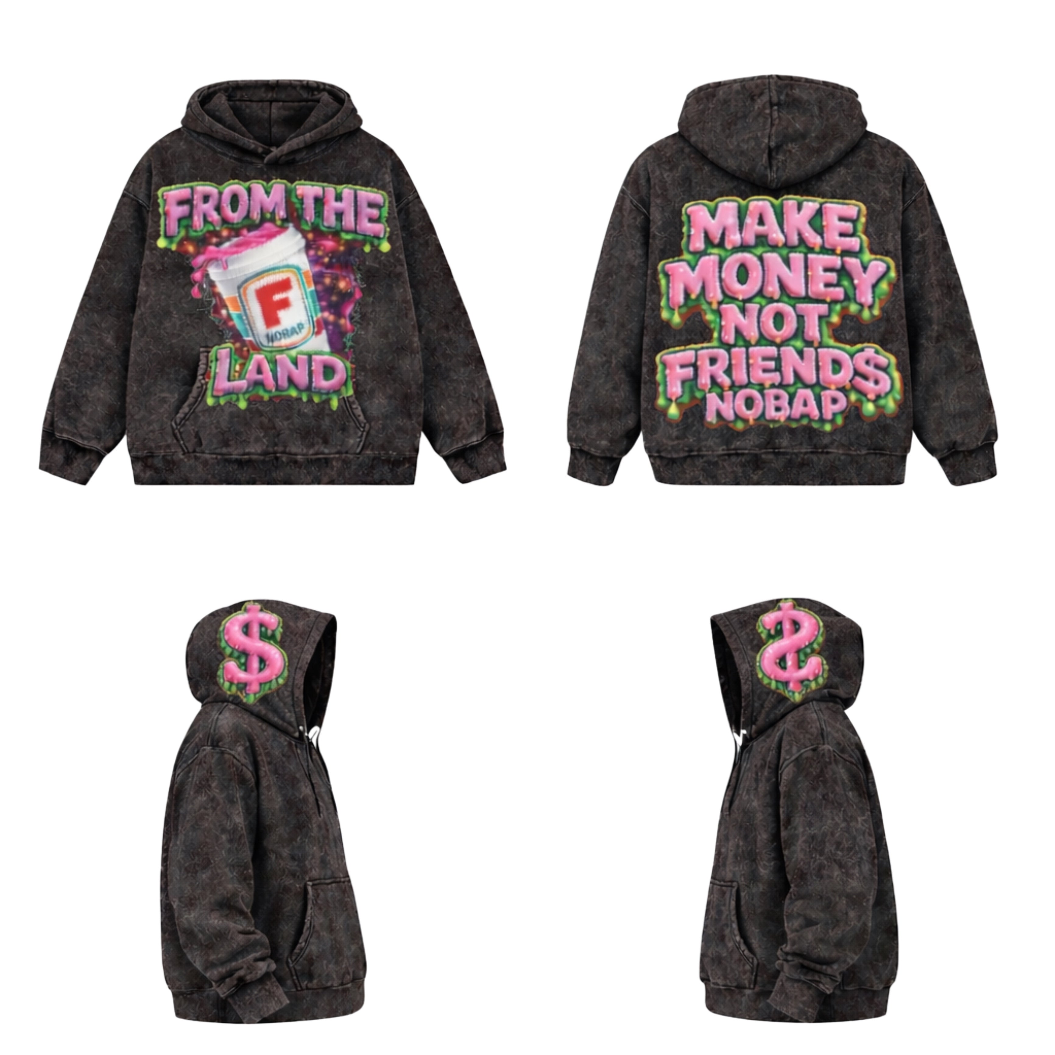 MAKE MONEY NOT FRIEND$ NO BAP - FTLXNOBAP GRAY COLLAB